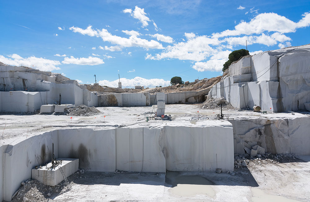 Granite Quarry showing slabs of Granite cut from the hill side. Granite Company Direct in England