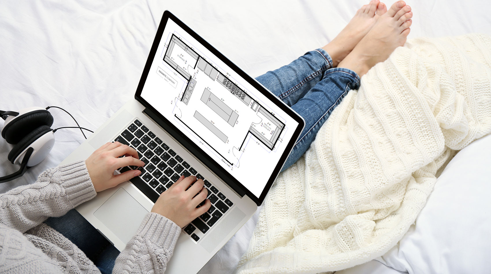 Uploading Kitchen plans to Granite Company Direct Website for Stone Slab installation. 