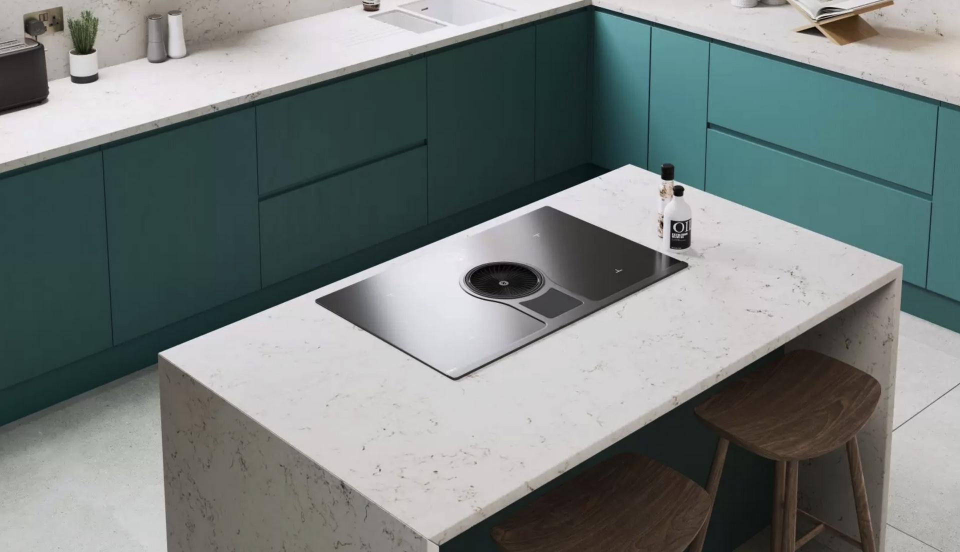 Modern soft white granite kitchen worktops from The Granite Company Direct, number 1 for Granite and Quartz worktops direct to the customer in Stoke, cheshire and the Northwest, England.